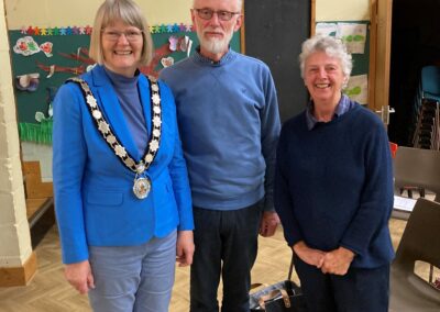 Cllr Fiona Gaskell, Consort Philip Gaskell with Shona Hill, Trustee and Volunteer